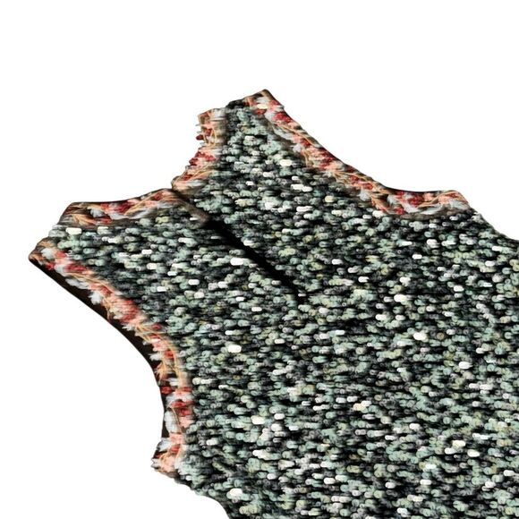 ⭐️ANTHROPOLOGIE VARUN BAHL teal sequin embellished embroidered astronomy dress - Picture 7 of 10